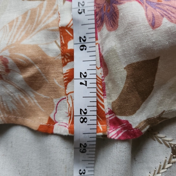 WAYF‎ NWT Pink Tropical Floral Button Shirt Linen Blend Women's M - Picture 11 of 12